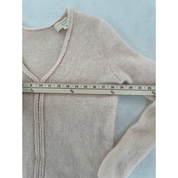 Sezane Sienna Sweater Kid Mohair Alpaca Nude Peach Pink Small Braided V neck - Picture 9 of 9